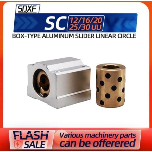 1/2 /4PCS box-type aluminum slider linear bearing optical shaft seat SC12/16/20/25/30 UU linear circle