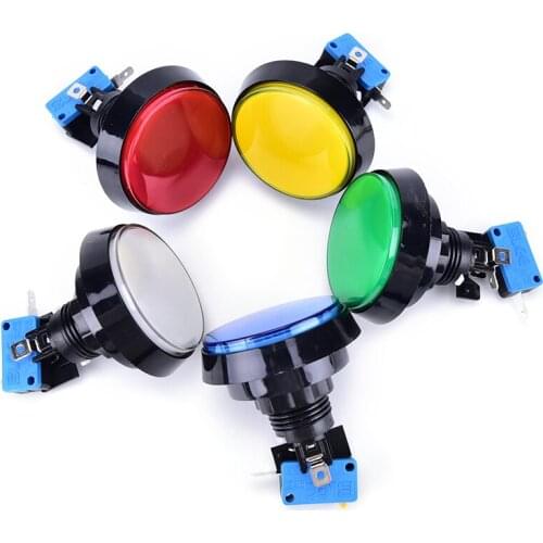 1PC Arcade Button 60MM LED Light Lamp Big Round Arcade Video Game Player Push Button Switch Promotion