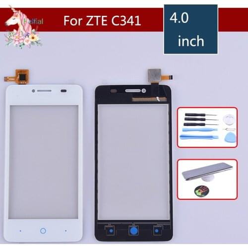 10pcs TouchScreen For ZTE Blade C341 Touch Screen Front panel Digitizer Glass Panel Sensor for ZTE C341 Digitizer replacement