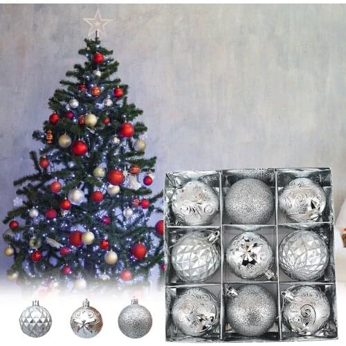 6cm/9pcs 3cm/36PCS Christmas Ball Window Decoration Home Holiday Party Christmas Tree Colorful Ball Hanging Baubles Pendant Gift
