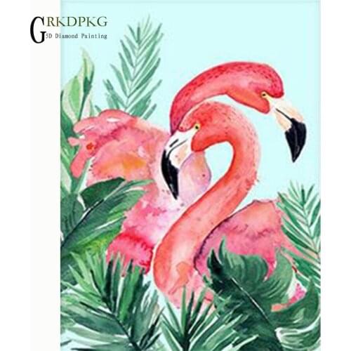 5d DIY Diamond Embroidery Diamond Painting Flamingo Cross Stitch Full Square Rhinestone Mosaic Unfinished Home Decoration Gift