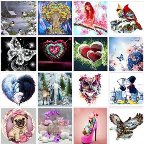 5D DIY Diamond Painting Cross Ctitch Kit 16 Pattern Wall Sticker Mosaic Rhinestone 3D Diamond Embroidery Painting Home Decor Y16
