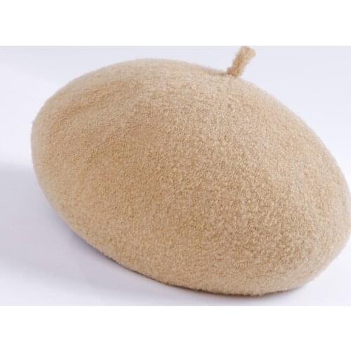 Lady Wool Painter Hats New Loop Yarn Berets Hats Female Autumn and Winter Beret Cap Adjustable Woolen Cap A33