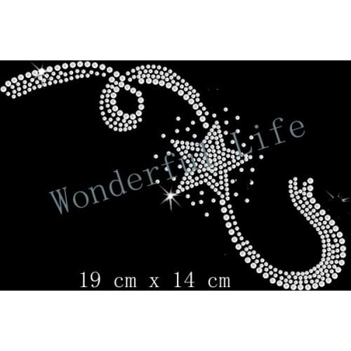 Free shipping Star Diamante Motif Diamante Motif Rhinestones transfer