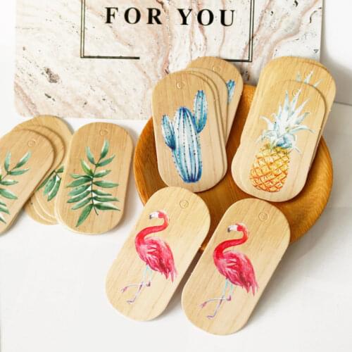 50pcs Handmade Tags with Rope Flamingo Tropical Leaf Print Kraft Paper Cards Hawaiian Garment Bags Hang Tag Labels Bakery Supply