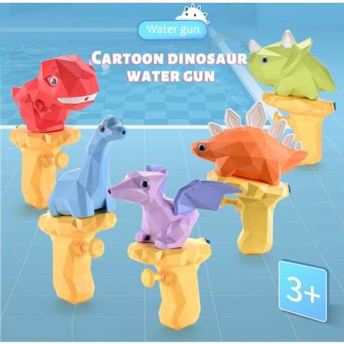 Hot-selling Cartoon Dinosaur Childrens Water Gun Toy Mini Push-type Water Gun Beach Water Baby Outdoor Toy