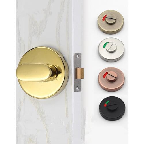 Stainless Steel Door Lock WC toilet door handle Lock Bathroom Pull Knob Metal toilet door locks Thumb Turn Knob