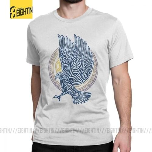 Viking The Celtic Eagle Knight Valhalla Popular T Shirt for Men Short Sleeves Tops Tee Shirt Pure Cotton Round Neck T-Shirts