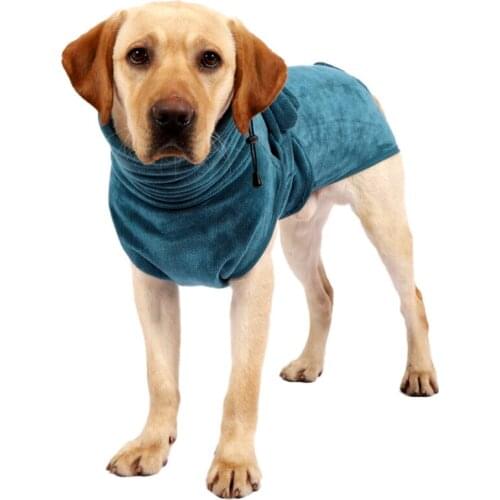 Dog Puppy Pets Bathrobe Drying Coat Polyester nylon Adjustable Absorbent Terry Robe Thick Towel with Hooded Waist Belt