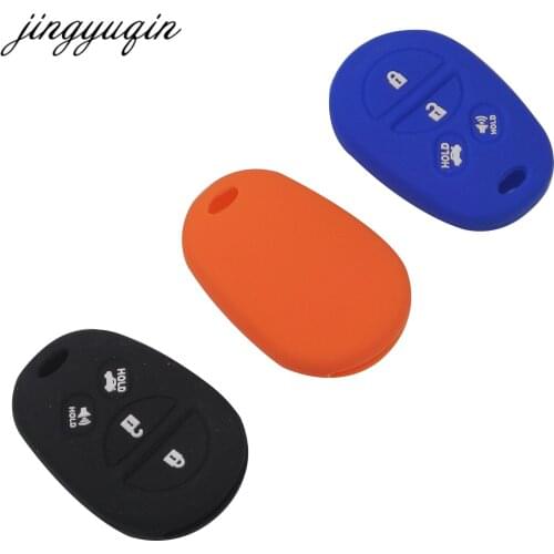 Jingyuqin 30pcs/lot Silicone Car Key fob Case for Toyota Sequoia Fortuner Sequoia Tundra Tacoma 4Runner Remote keyless Cover