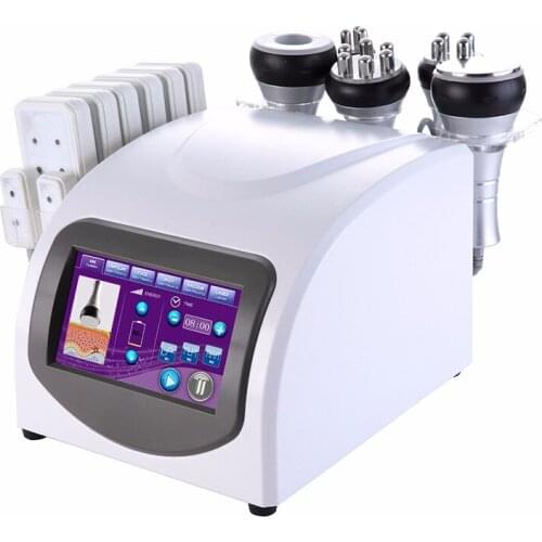 Hot 6 in 1 fat reduction cavitation rf vacuum body machine with 8 pads