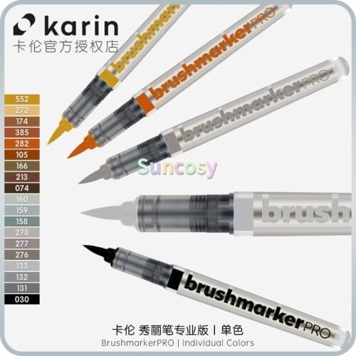 KARIN Brushmarker PRO Dark Colors 19 Individual Colors Markers,Non-toxic Paints, Intense Colour