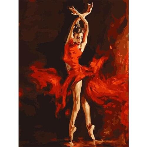 Fire Dancer Figure DIY Digital Painting By Numbers Modern Wall Art Canvas Painting Unique Gift Home Decor 40x50cm