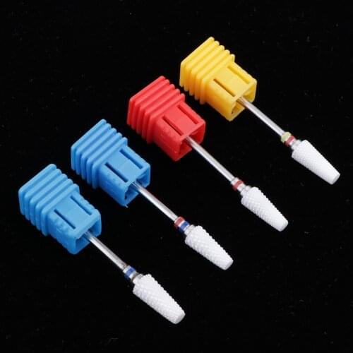 3/32" Ceramic Nail Drill Bits Set Pro Flat Top Nail Art Buffing Sanding Bit