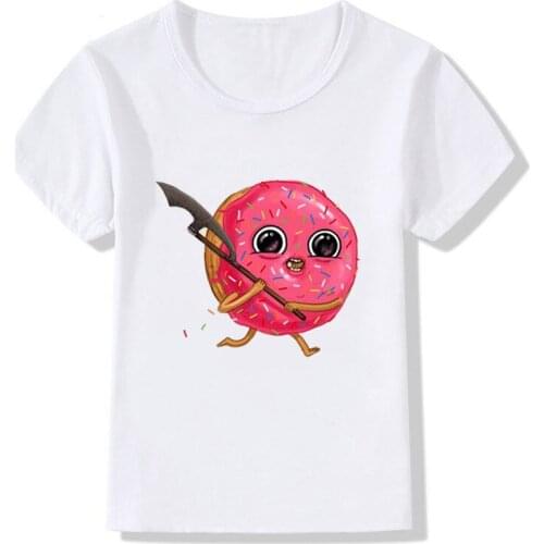 New Summer Cute Cartoon Colorful Doughnuts Design Funny T-Shirts Boys Girls Happy Birthday Gift