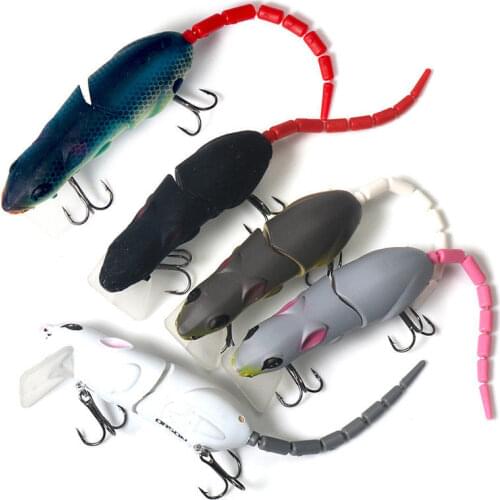 Plastic Mouse Fishing Lure With 3D Eyes,Wagging Tail Slow Sinking Artificial Bait for pike bass Swimbaits minnow Floatingbaits