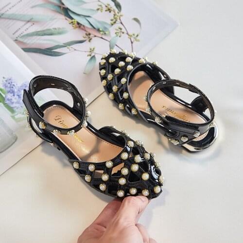 3 4 5 6 7 8 9 10 11 12 Year Old Girls Sandals 2021 Kids Summer Beach Sandals Elegant Pearl Gladiator Princess ChildrenS Shoes