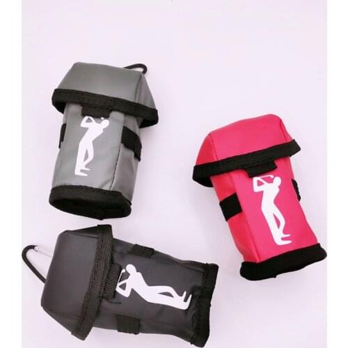 Polyester Small Golf Ball Bag Mini Golf Bags With Tee Position Small Pocket Sporting Goods 4 Colors