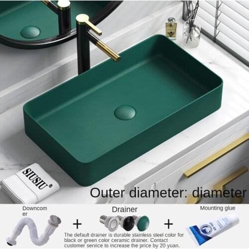Dark green ceramic wash basin small wash basin wash basi