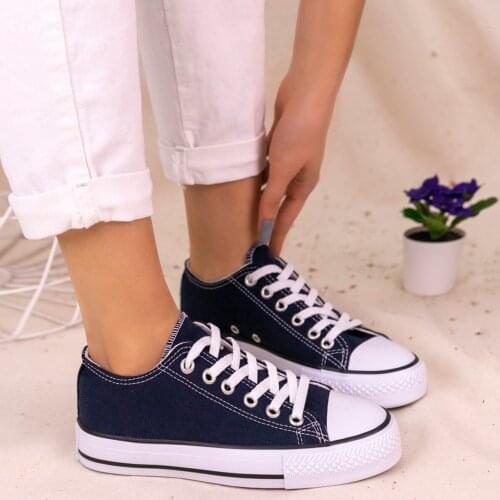 Tonar Moxi Navy Blue Linen Sports Shoes New Season Convenient Seasonal Style Sneaker