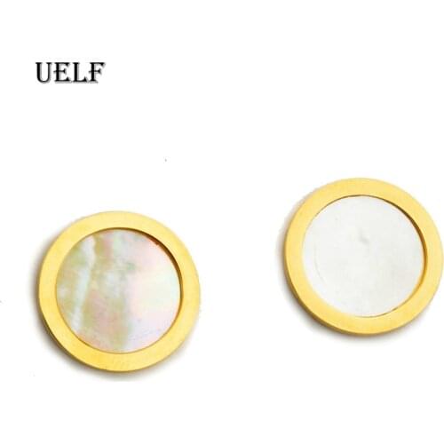 Uelf Vintage Earrings 2019 Geometric Shell Earrings For Women Girls BOHO Stud Earrings Brincos Fashion Stainless Jewelry