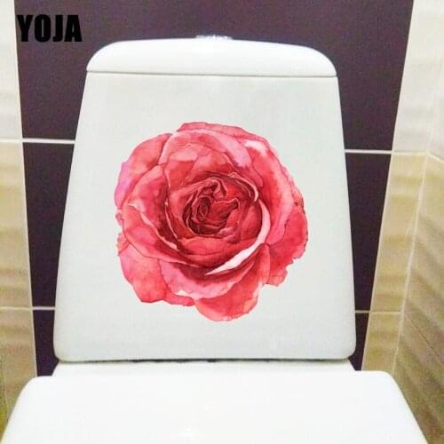 YOJA 23.6*19.7CM Watercolor Blooming Flowerbed Classic Bedroom Wall Decor WC Toilet Sticker T1-0982