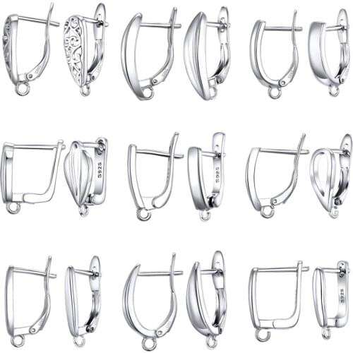 DIY Fine Jewelry Findings 925 Sterling Silver Lever Back Earring Hook Clasp Accessories for Luxury Jewelry Making Supplies