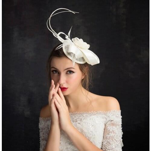 Women Feather Hat Spring Summer Fashion Headdress Birthday Party Formal Adult Headwear Versatile Hair Accessories