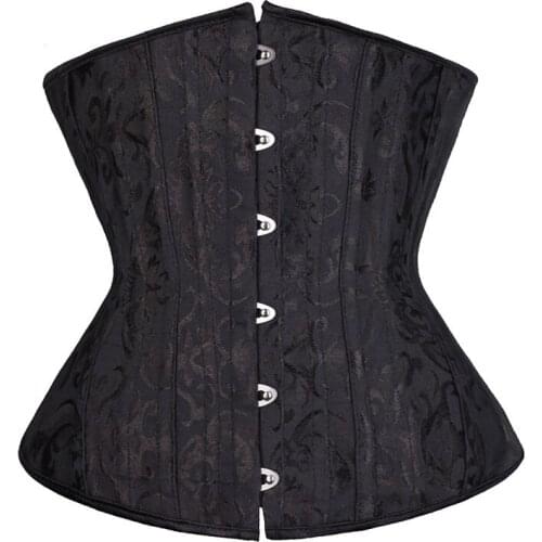 Womens Underbust Corsets 26 Steel Boned Waist Trainer Hourglass Body Shaper Long Troso Corsets and Bustiers Plus Size XS-6XL