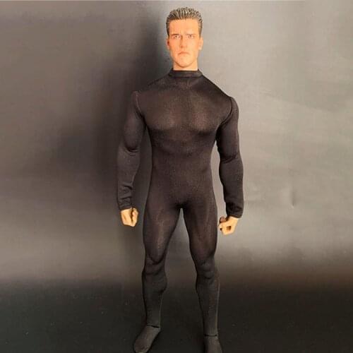 CJG-M013 1/6 Male Soldier Black Bodysuit Stretch Tights Jumpsuit Fit 12'' TBL JO Action Figure Body