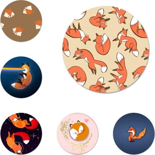 58mm Cartoon Animal Fox Icons Pins Badge Decoration Brooches Metal Badges For Clothes Backpack Decoration