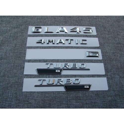 1 Set Number Letters Trunk Emblem Sticker for A M G GLA45 4MATIC TURBO AMG