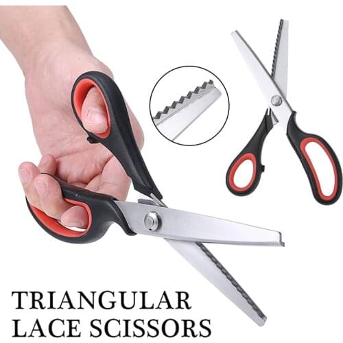 1pc Stainless Steel Tailor Shears Dressmaking Fabric Cut Scissors Craft 22.5cm For Tailors Scissors Zig Zag Edge