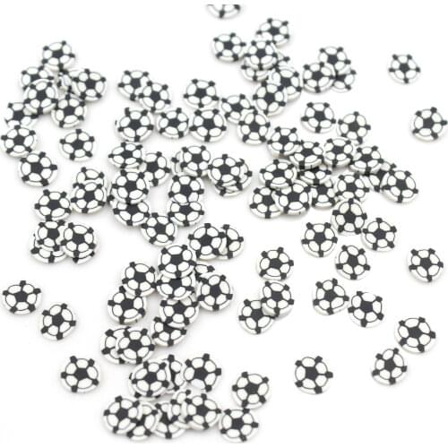 100g/Lot Football Slices Polymer Clay Sports Football Sprinkles for DIY Crafts Filling Accessories