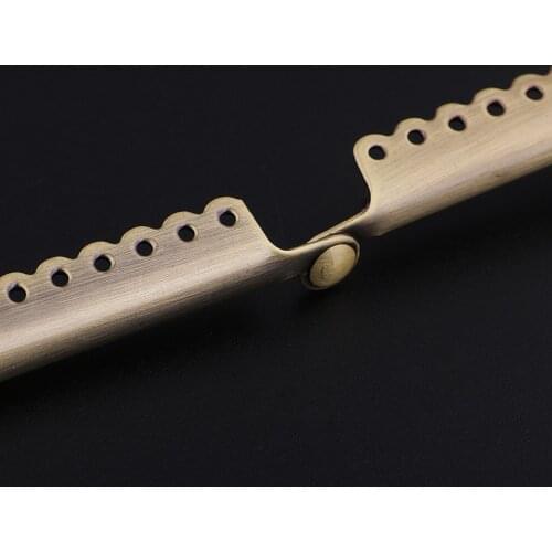 2pcs Bamboo Handle Metal Frame Kiss Clasp Lock For DIY Handbag Purse Bronze