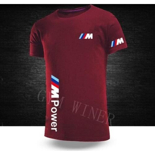 2021 BMW M Power summer cotton mens funny top casual short-sleeved solid color unisex round neck hip-hop T-shirt sports top