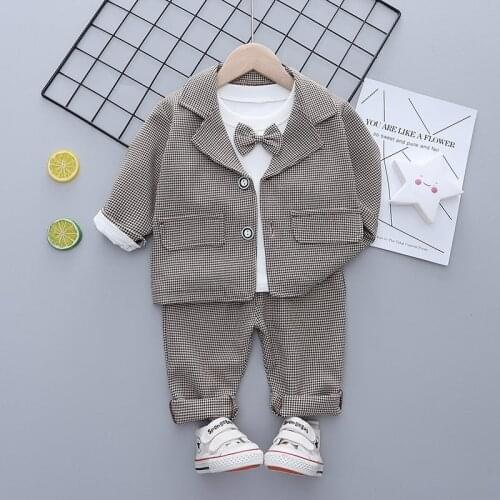 2021 Baby Clothing Set Formal Kids Clothes Suit Gentleman Bow Toddler Boys Clothes Set Birthday Suit School Wear 1 2 3 4 5 Years