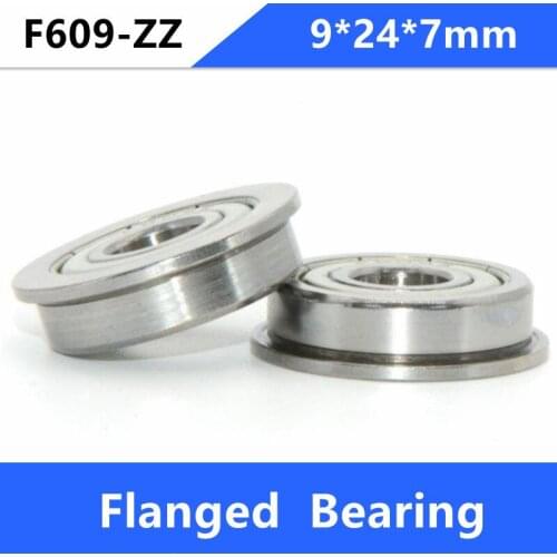 500pcs/lot 9x24x7mm F609ZZ F609Z F609 Z ZZ F609-ZZ Flange Deep Groove Ball Bearing Miniature mini 9*24*7mm