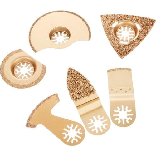 6Pcs Oscillating Multitool Carbide Segment Saw Blade for Dremel Multimaster Bosch Tools Renovator Power Tool Wood Metal Cutting