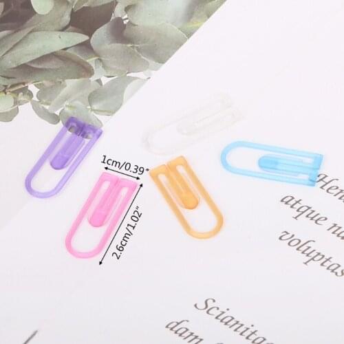 60pcs Small Mini Paperclip Kawaii Candy Color Clear Stationery Binder Clip Table Office School Supplies