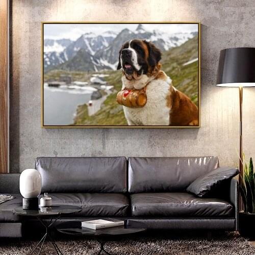 Artcozy Oil Canvas Painting ST_BERNARD_dog For Home Decoration Wall Art