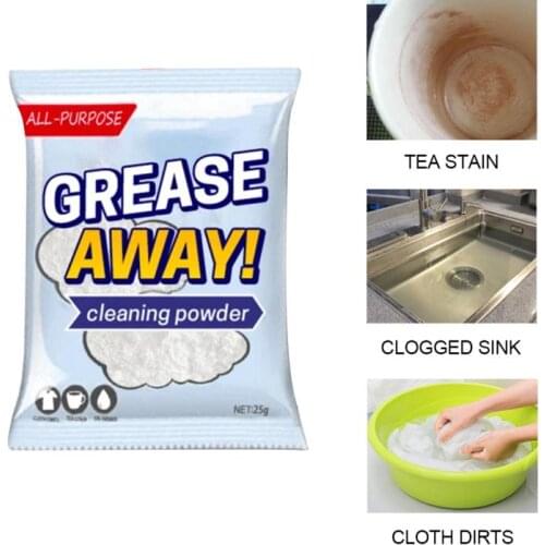 ​Home Essentials Grease Away Powder Foam Cleaner Home Kitchen Powerful Cleaners Sink Detergent Soda Powder Grease Powder