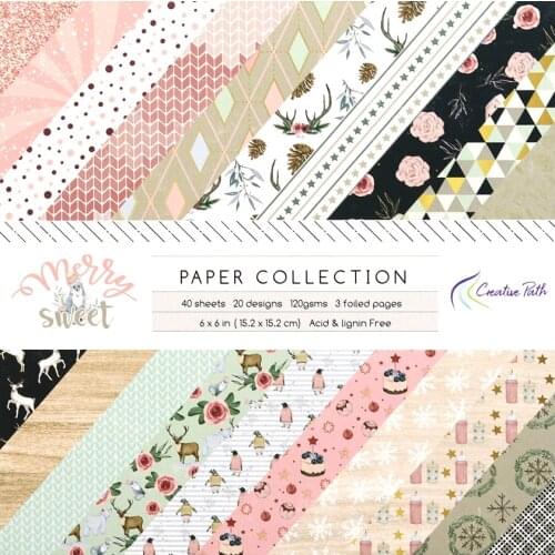 Creative Path 6"x6 Inch Scrapbooking Pattern Craft Designer Decorative Papers Christmas Design Background Origami Pack Acid Free