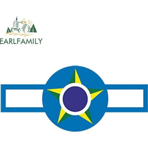 EARLFAMILY 13cm x 6cm Car Styling Brazilian AirForce Sticker WWII WW Brazil Air Force Roundel Vinyl Decal Waterproof Accessories