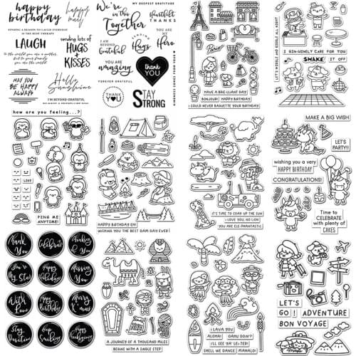 Egypt Paris Africa Hawaii Adventure Heartfelt Notes Cute Animals Clear Stamps Dies for DIY Scrapbooking Cards Crafts 2021 New