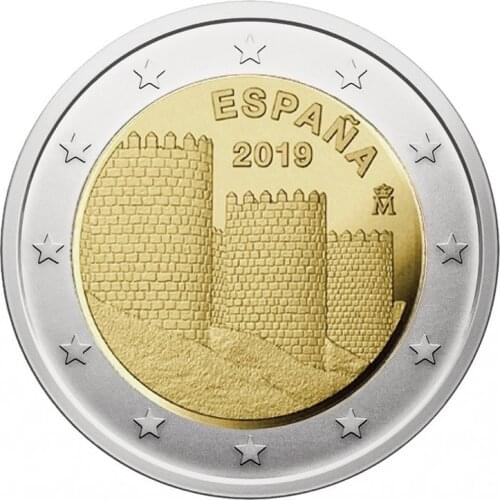 Spain 2019 Avila Old Town 2 Euros Real Original Coins True Euro Collection Commemorative Coin Unc