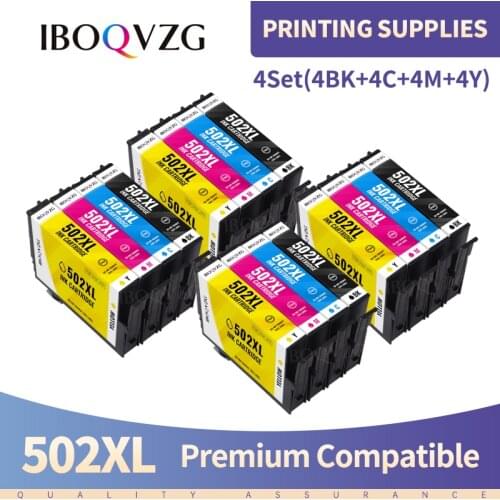 IBOQVZG Compatible For Epson T502XL T502 Ink Cartridge Suit for Expression Home XP-5100/XP-5105 WF-2860DWF/WF-2865 DWF etc