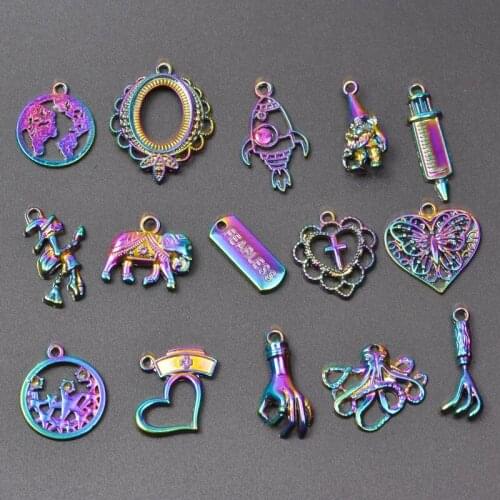 2pcs Animal Round Pendant Hand Charms For Jewelry Making Necklace Earrings Charm Pendants DIY Accessories Vintage Materials Gift