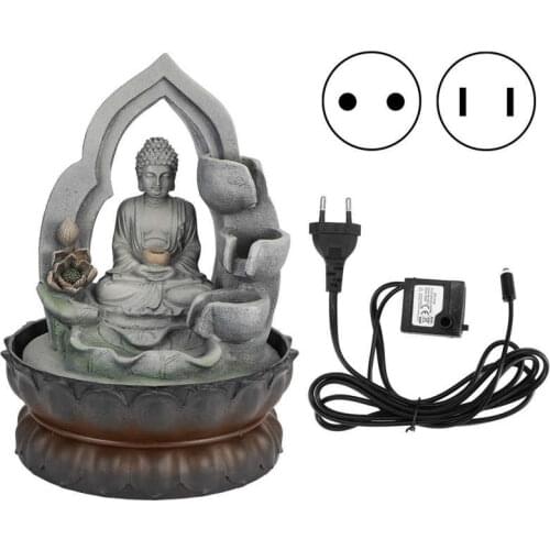 LED Resin Buddha Desktop Fountain Decoration Tabletop Ornament for Home Office Collection Gift Garden Decoration