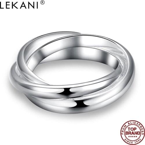 LEKANI Rings For Women Fashion Wedding Band Creative Promise Multi layer Rings Jewelry For Girlfriend Valentines Day Hot Gifts